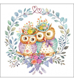 Napkin 33 Owl couple in love FSC Mix