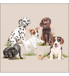 Napkin 33 Playing puppies FSC Mix