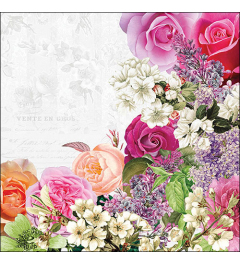 Napkin 33 Mixed flower border FSC Mix