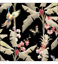 Napkin 33 Tropical scene black FSC Mix