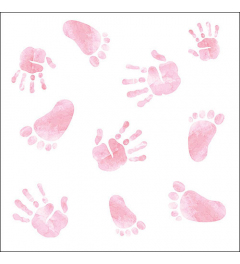 Napkin 33 Hands and feet pink FSC Mix