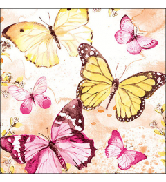 Napkin 33 Fluttering butterflies pink FSC Mix