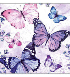 Napkin 33 Fluttering butterflies purple FSC Mix