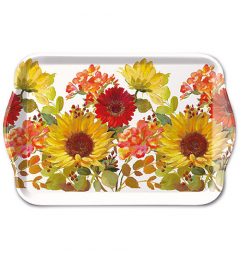 Tray melamine 13x21 cm Sunny flowers cream