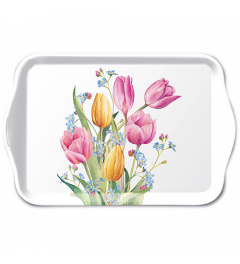 Tray melamine 13x21 cm Tulips bouquet