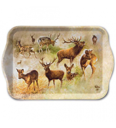 Tray melamine 13x21 cm Collage of deers