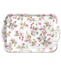 Tray melamine 13x21 cm Spring blossom white