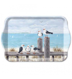 Tray melamine 13x21 cm Seagulls on the dock