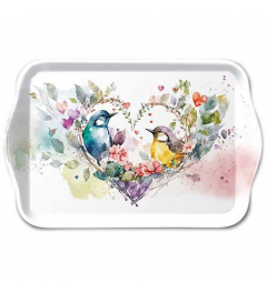 Tray melamine 13x21 cm Loving birds