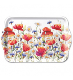 Tray melamine 13x21 cm Poppies and cornflowers