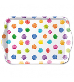 Tray melamine 13x21 cm Polka dots white