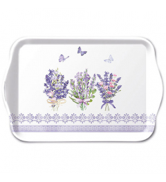 Tray melamine 13x21 cm Lovely lavender white