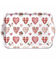 Tray melamine 13x21 cm Lovely hearts