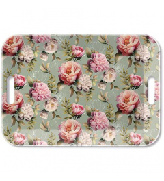 Tray melamine 33x47 cm Peonies composition green