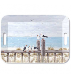 Tray melamine 33x47 cm Seagulls on the dock