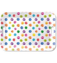 Tray melamine 33x47 cm Polka dots white