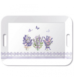 Tray melamine 33x47 cm Lovely lavender white