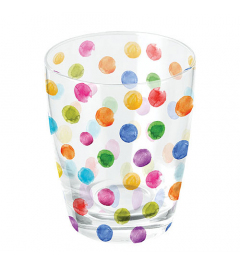 Water glass 0.25 L Polka dots white