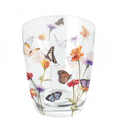 Water glass 0.25 L Butterfly garden white