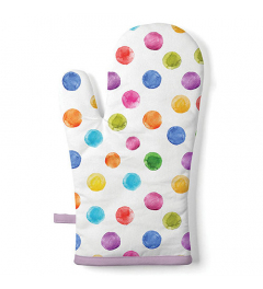 Oven mitt Polka dots white