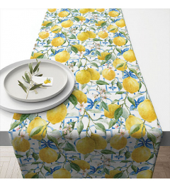 Table runner 40x150 cm Mediterranean lemons