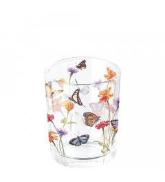 Tea light holder Butterfly garden white