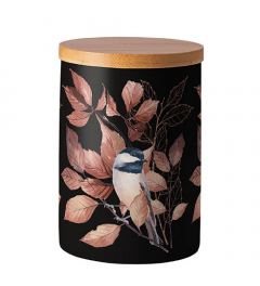 Storage jar medium Lovely chickadee black