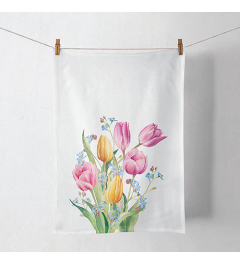 Kitchen towel Tulips bouquet