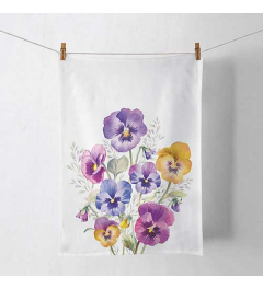 Kitchen towel Pansies