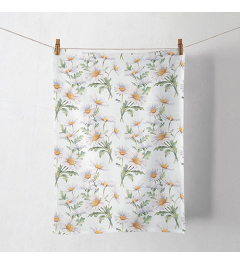 Kitchen towel Beautiful daisies white