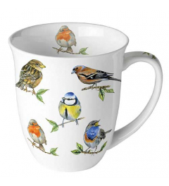 Mug 0.4 L Bird species white