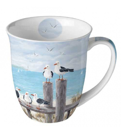 Mug 0.4 L Seagulls on the dock