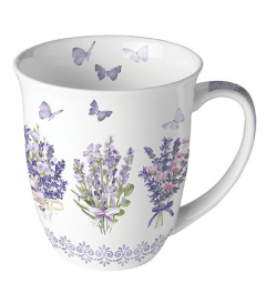 Mug 0.4 L Lovely lavender white