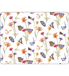 Placemat Butterfly garden white