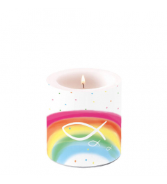 Candle small Rainbow white