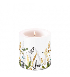 Candle small Ornamental flowers white