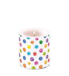 Candle small Polka dots white