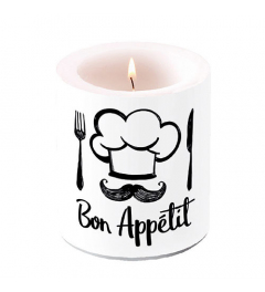 Candle medium Chef white