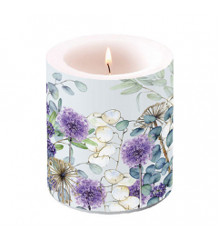 Candle medium Lunaria green