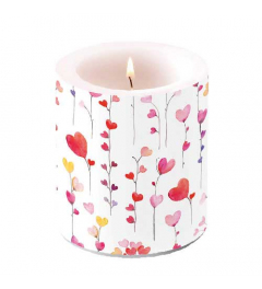 Candle medium Hearts garlands