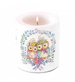 Candle medium Owl couple in love