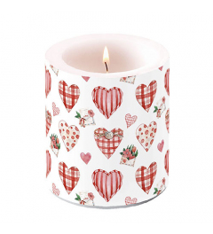 Candle medium Lovely hearts