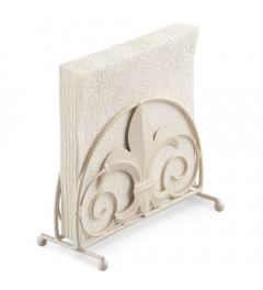 Napkin Holder Standing Fleur De Lys Cream