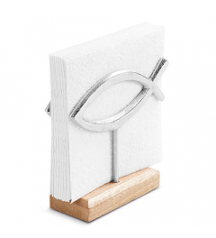 Napkin holder Communion fish silver