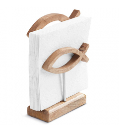 Napkin holder Communion fish wood