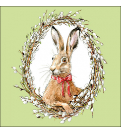 Napkin 33 Bunny portrait green FSC Mix