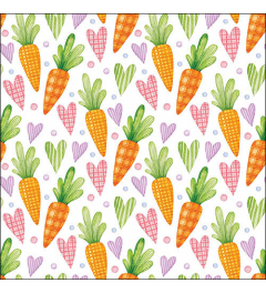 Napkin 33 Carrots and hearts white FSC Mix