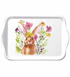 Tray melamine 13x21 cm Girl bunny