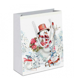 Gift bag Sporty snowmen