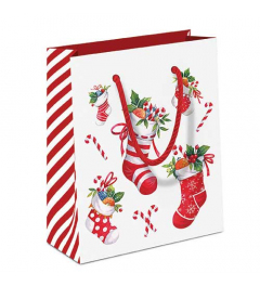 Gift bag X-Mas stockings white